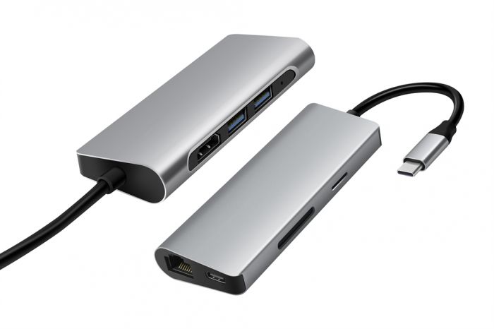 Док-станція ProLogix (PR-WUC-105B) 7 in 1 USB3.1 Type C to HDMI+2*USB3.0+PD+Lan+TF+SD