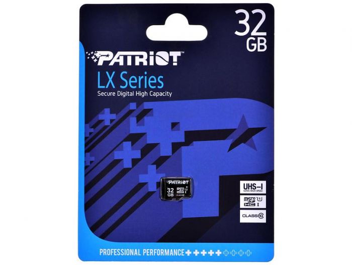 Карта пам`яті MicroSDHC 32GB UHS-I Class 10 Patriot LX (PSF32GMDC10)