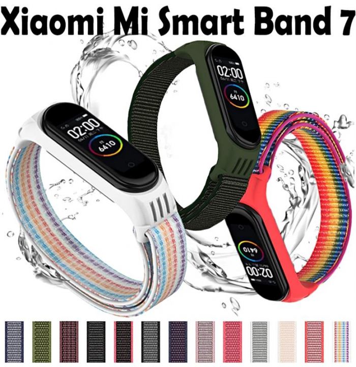 Ремінець BeCover Nylon Style для Xiaomi Mi Smart Band 7 Pink-Gray (707666)