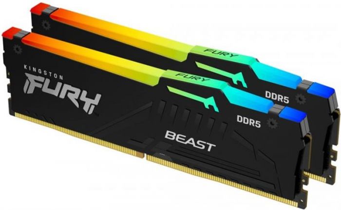 Модуль пам`яті DDR5 2x16GB/5600 Kingston Fury Beast RGB Black (KF556C36BBEAK2-32)