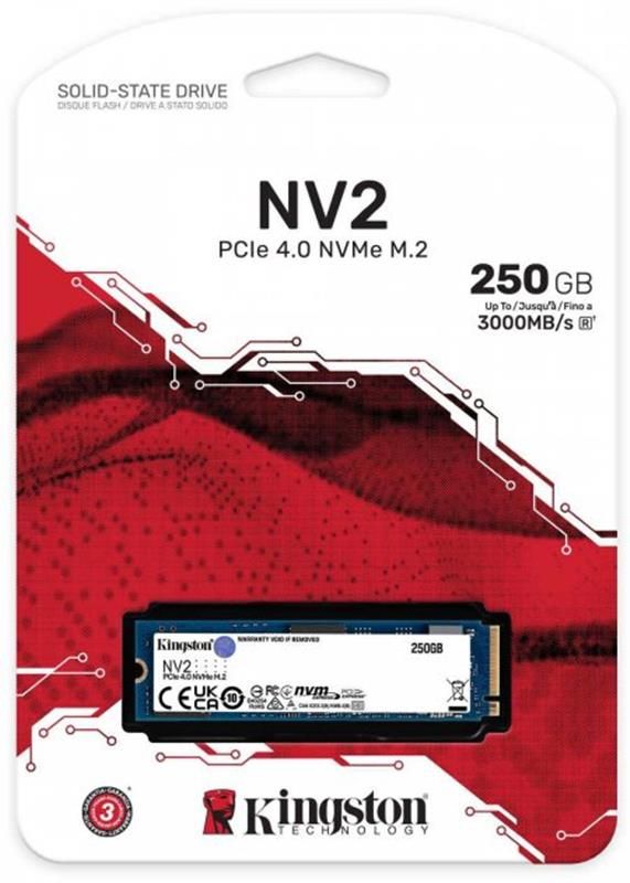 Накопичувач SSD 250GB M.2 NVMe Kingston NV2 M.2 2280 PCIe Gen4.0 x4 (SNV2S/250G)