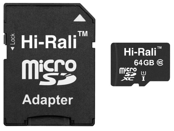 Карта пам`ятi MicroSDXC 64GB Class 10 Hi-Rali + SD-adapter (HI-64GBSDCL10-01)