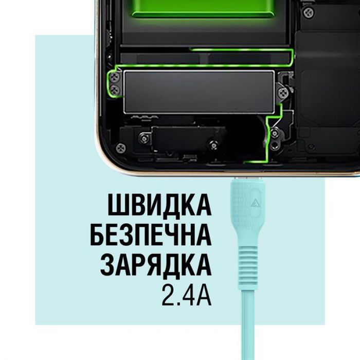 Кабель ACCLAB AL-CBCOLOR-M1MT USB - micro USB (M/M), 1.2 м, Mint (1283126518140)