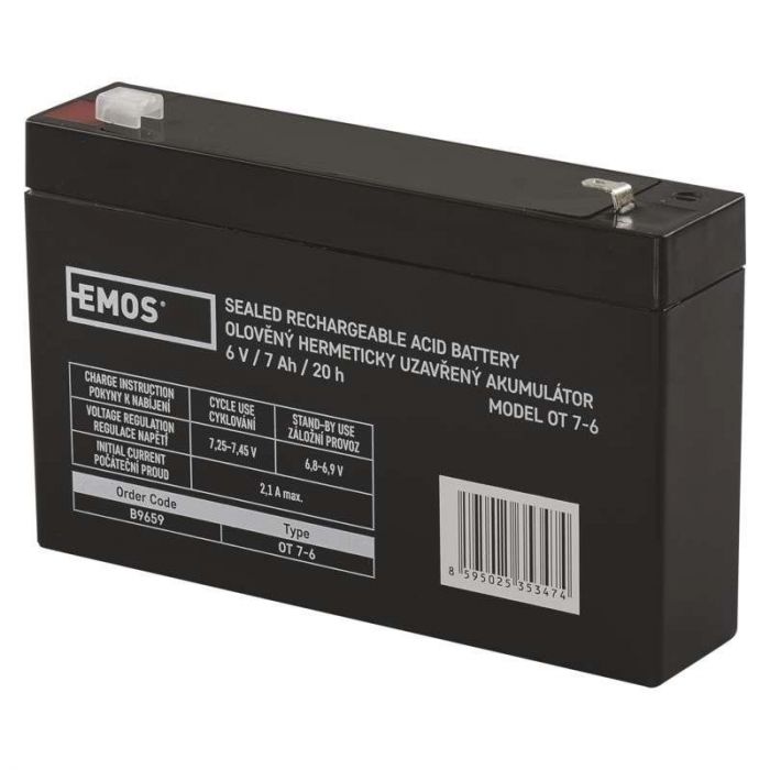 Акумуляторна батарея Emos B9659 6V 7AH (FAST.4.7 MM) AGM