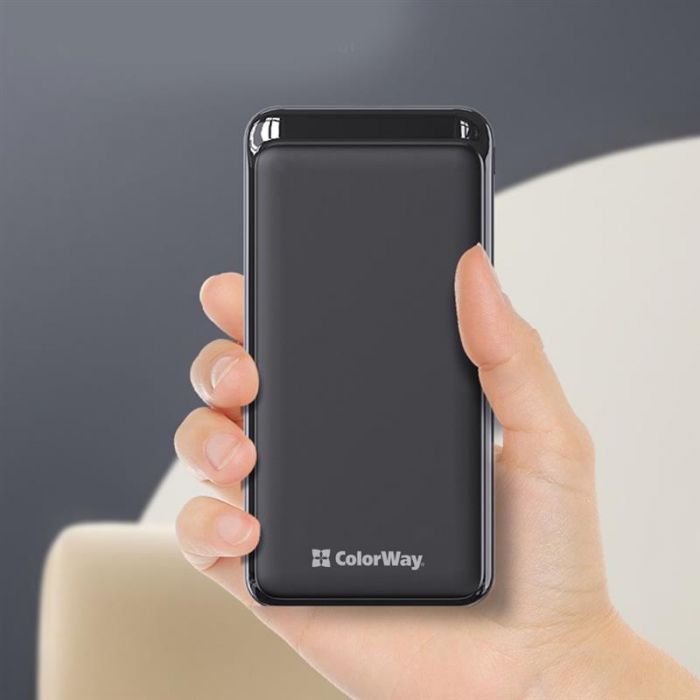 Універсальна мобільна батарея ColorWay Slim 20000mAh Black (CW-PB200LPD2BK)