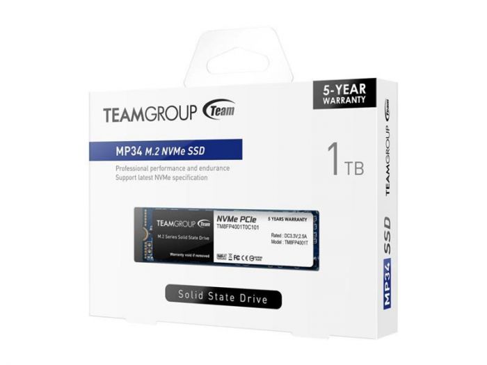 Накопичувач SSD 1TB Team MP34 M.2 2280 PCIe 3.0 x4 3D TLC (TM8FP4001T0C101)