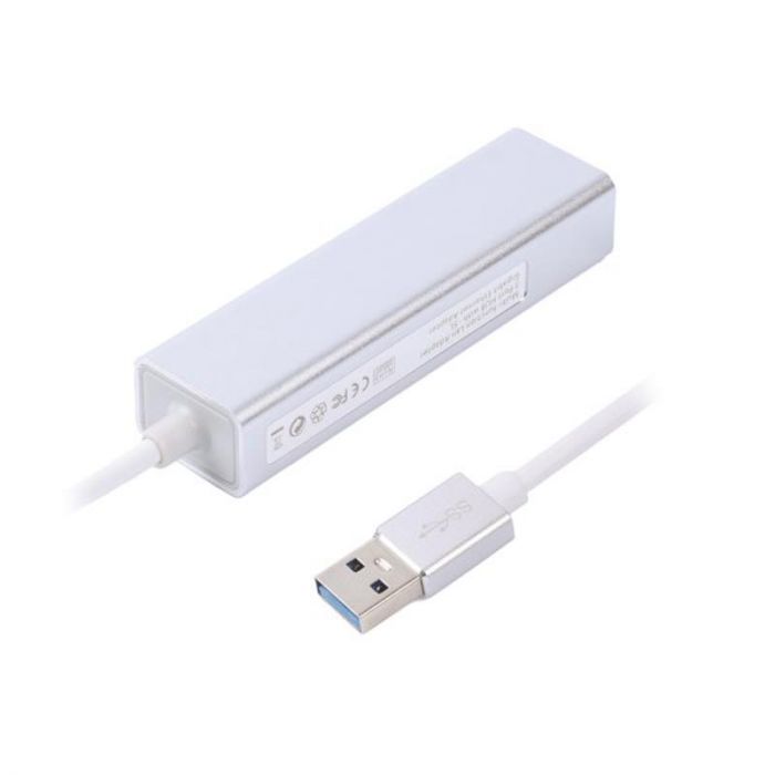 Концентратор USB Maxxter 3хUSB3.0, RJ-45, метал, Grey (NEAH-3P-01)