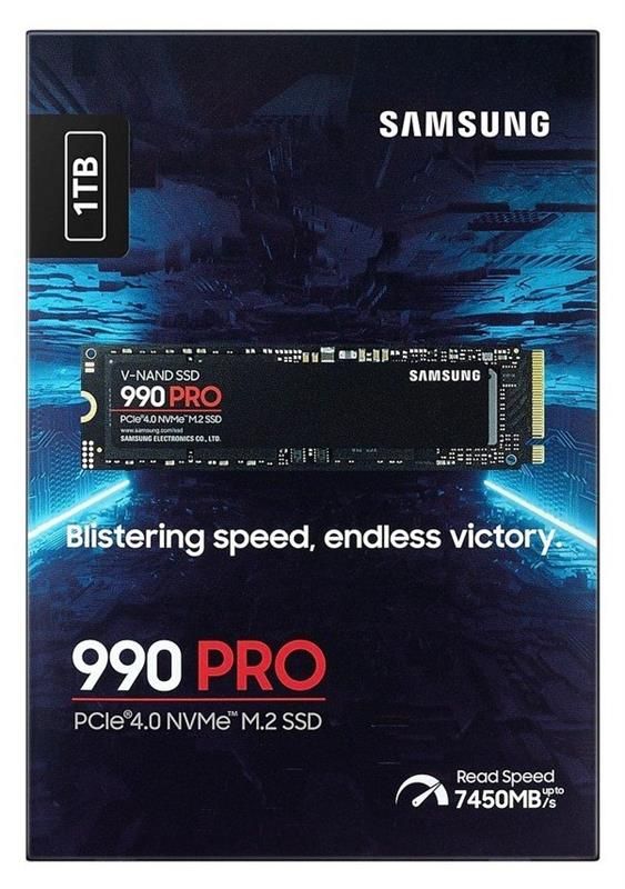 Накопичувач SSD  1ТB Samsung 990 PRO M.2 2280 PCIe 4.0 x4 NVMe V-NAND TLC (MZ-V9P1T0BW)