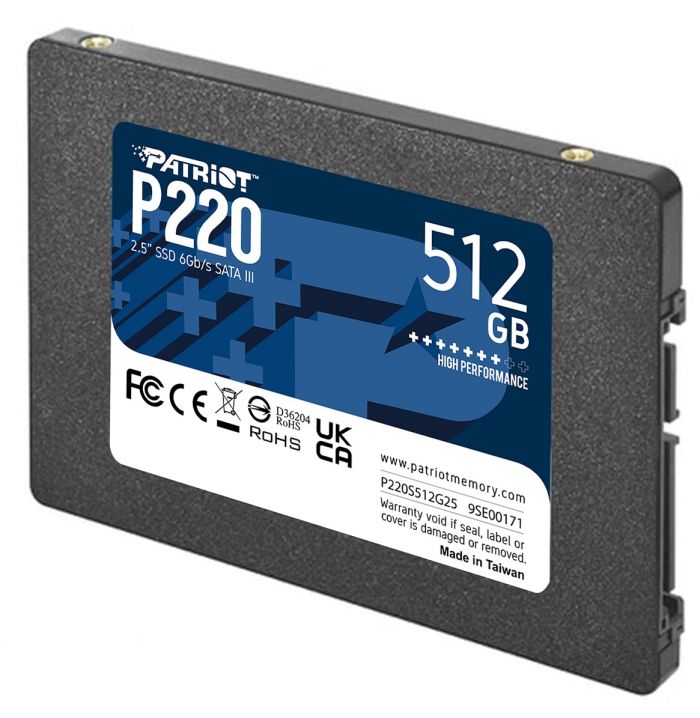 Накопичувач SSD 512GB Patriot P220 2.5" SATAIII TLC (P220S512G25)