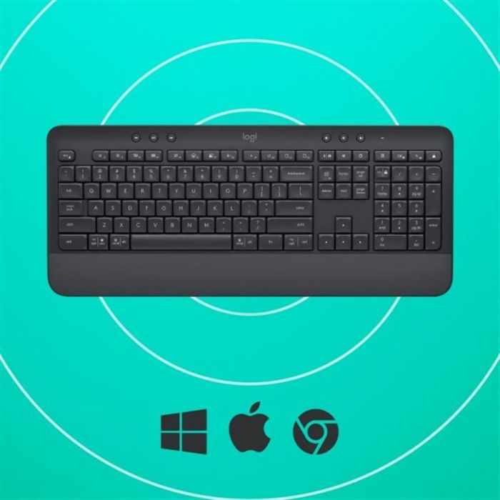 Клавiатура бездротова Logitech Signature K650 US Graphite USB (920-010945)