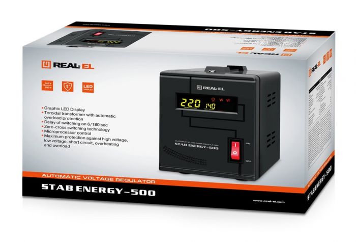 Стабілізатор REAL-EL Stab Energy-500 Black