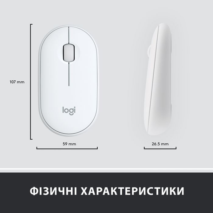 Комплект (клавіатура, мишка) бездротовий Logitech MK470 White (920-009205)