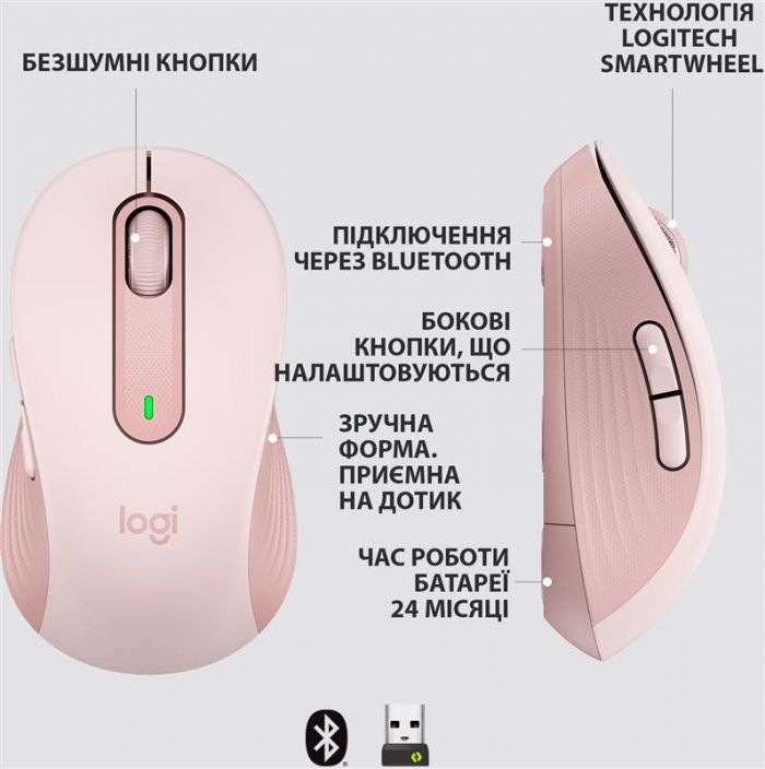 Миша бездротова Logitech Signature M650 Rose (910-006254)