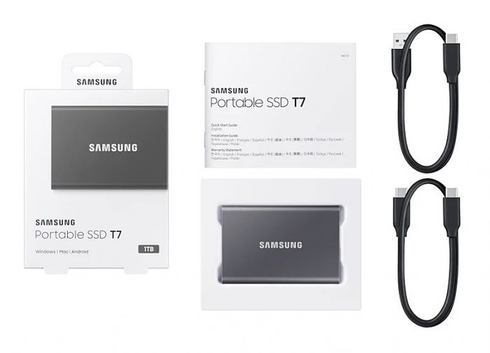 Накопичувач зовнішній SSD 2.5" USB 4.0TB Samsung T7 Titan Gray (MU-PC4T0T/WW)