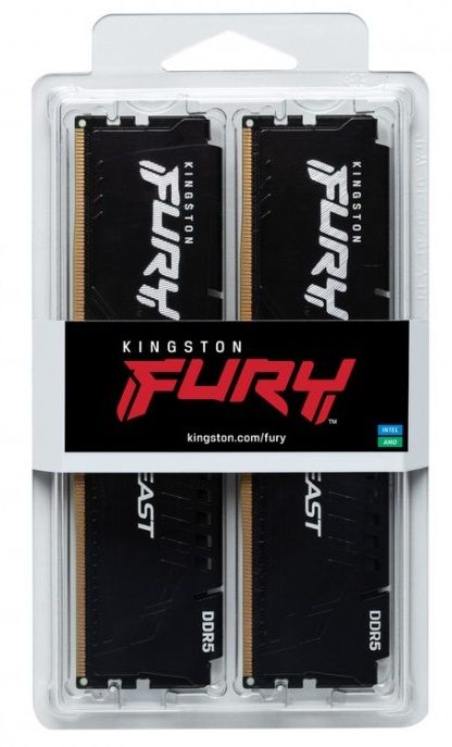 Модуль пам`яті DDR5 2x8GB/6000 Kingston Fury Beast Black (KF560C30BBEK2-16)