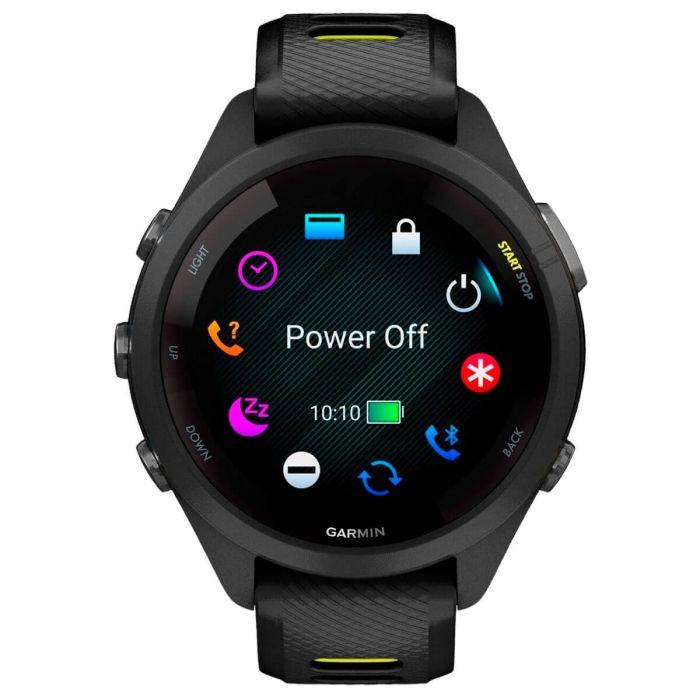 Смарт-годинник Garmin Forerunner 265S Black Bezel and Case with Black/Amp Yellow Silicone Band (010-02810-53)