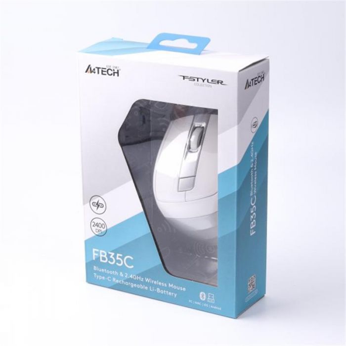 Миша бездротова A4Tech Fstyler FB35C Icy White