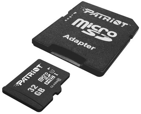 Карта пам`яті  MicroSDHC  32GB UHS-I Class 10 Patriot LX + SD-adapter (PSF32GMCSDHC10)