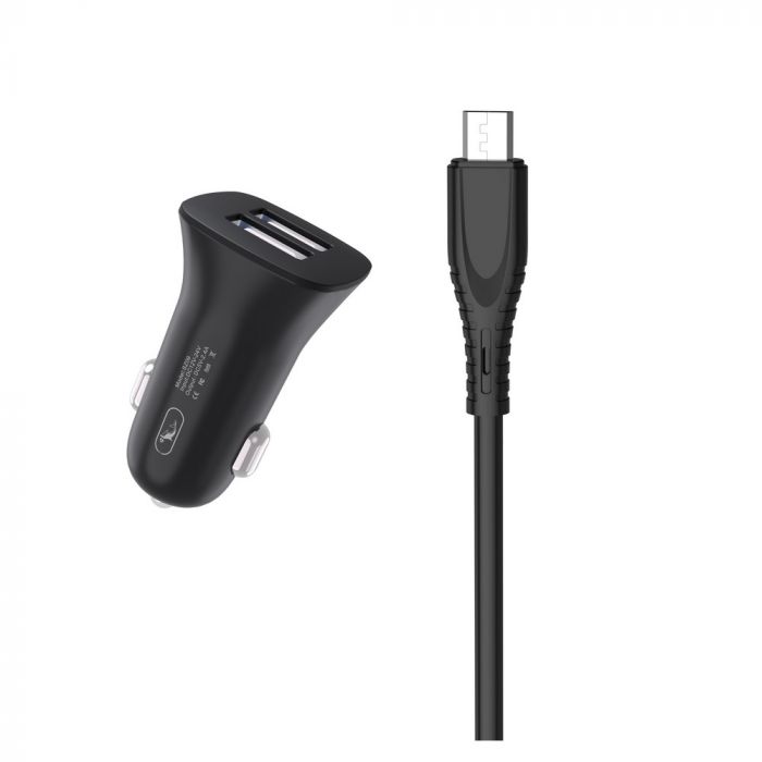 Автомобільний зарядний пристрій SkyDolphin SZ09V (2USB, 3.4A) Black (SDAZP-000111) + кабель microUSB