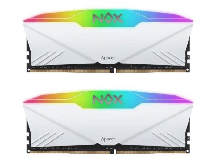 Модуль пам`ятi DDR4 2х8GB/3200 Apacer NOX RGB White (AH4U16G32C28YNWAA-2)