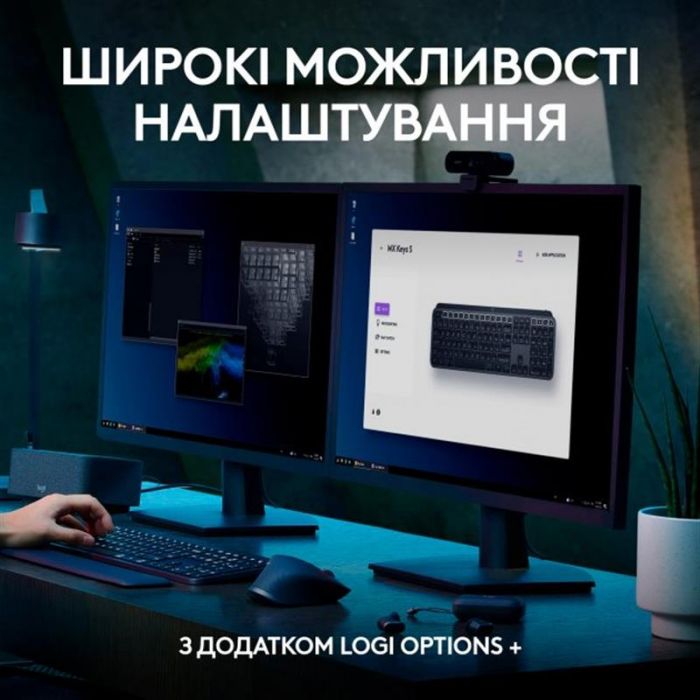 Клавiатура бездротова Logitech MX Keys S Graphite (920-011593)