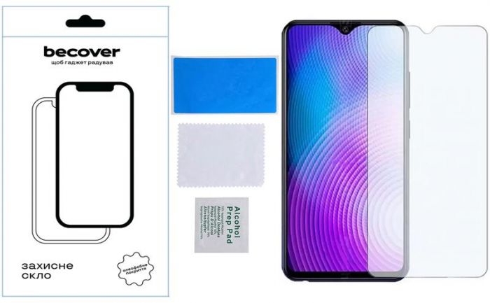 Захисне скло BeCover для Tecno Pop 7 (BF6) Crystal Clear Glass 3D (709265)