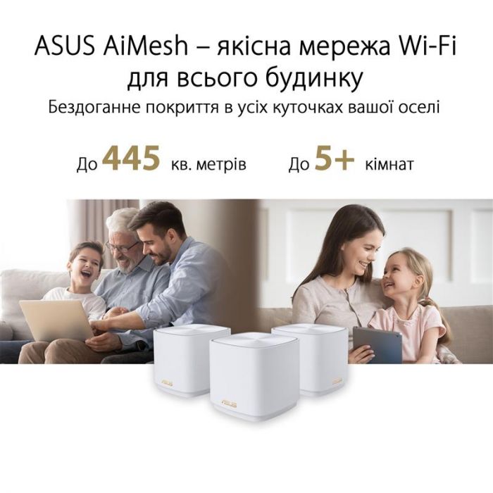 Wi-Fi Mesh система Asus ZenWiFi XD4 Plus 3PK White 