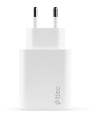 Мережевий зарядний пристрій Ttec SmartCharger Duo PD USB-C/USB-A 32Вт White (2SCS24B)