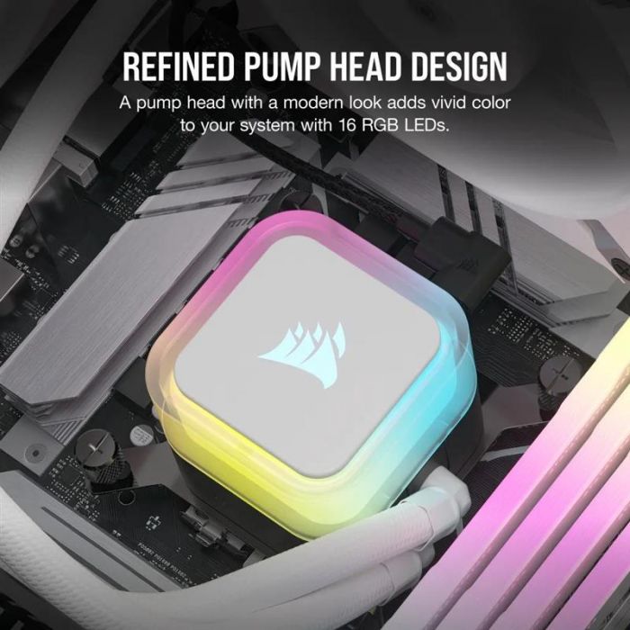 Система водяного охолодження Corsair iCUE H100i RGB Elite Liquid CPU Cooler White (CW-9060078-WW)