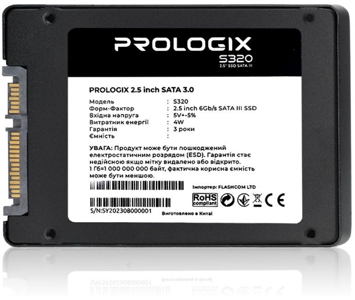 Накопичувач SSD  960GB Prologix S320 2.5" SATAIII TLC (PRO960GS320)