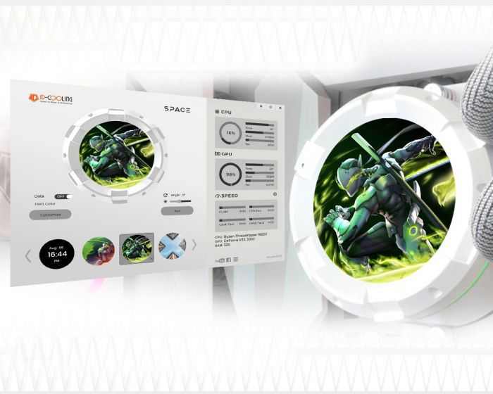 Система водяного охолодження ID-Cooling Space LCD SL240 White