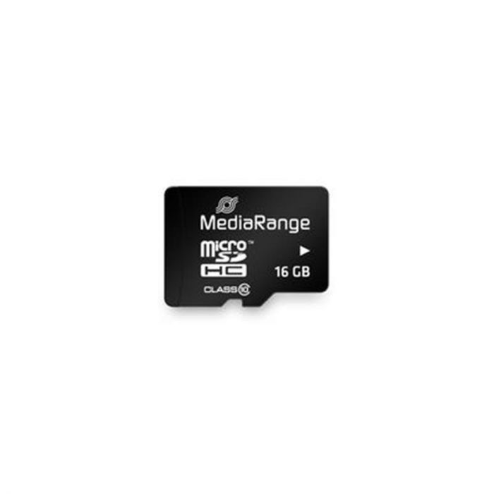 Карта пам`ятi MicroSDHC  16GB Class 10 MediaRange R45/W12MB/s + SD-adapter (MR958)