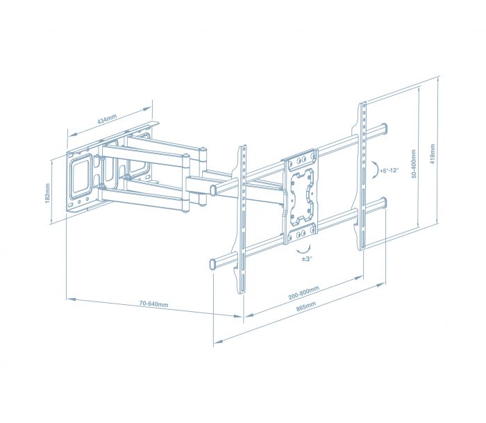 Кронштейн Walfix R-614B (VESA800х400)