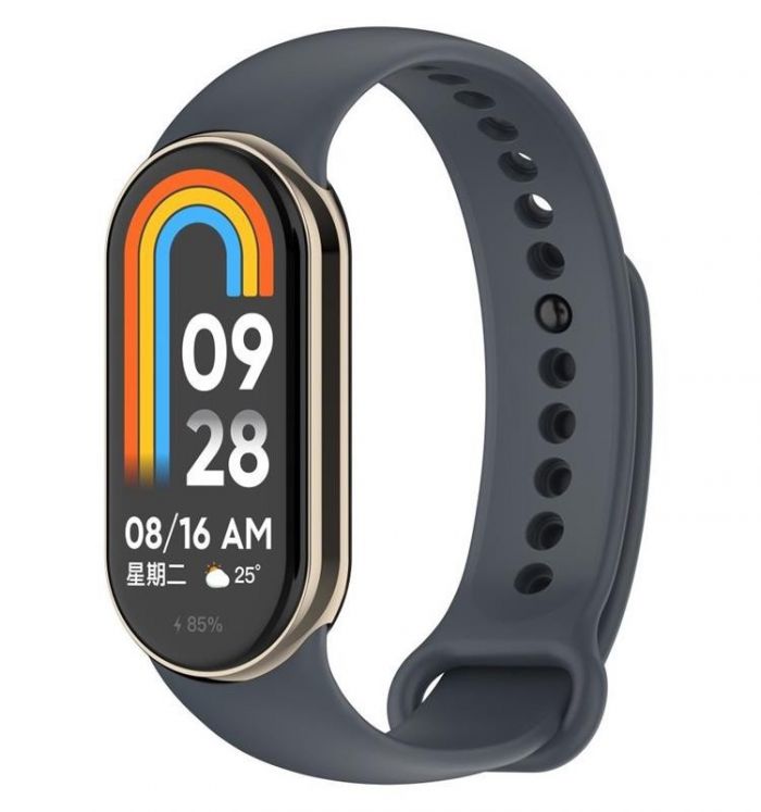 Силіконовий ремінець BeCover для Xiaomi Mi Smart Band 8 Gray (709388)