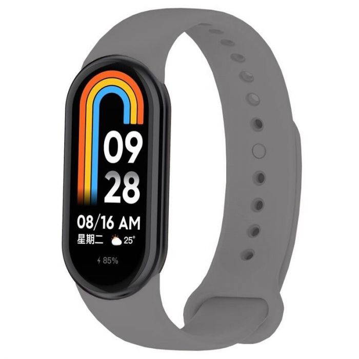 Силіконовий ремінець BeCover для Xiaomi Mi Smart Band 8 Steel Gray (709397)