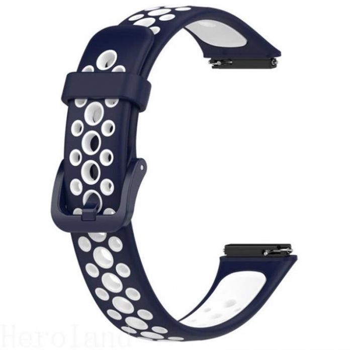 Ремінець BeCover Vents Style для Huawei Band 7/Honor Band 7 Blue-White (709442)