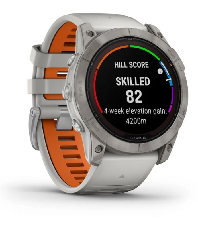 Смарт-годинник Garmin Fenix 7X Pro Sapphire Solar Titanium with Grey/Orange Band (010-02778-64)