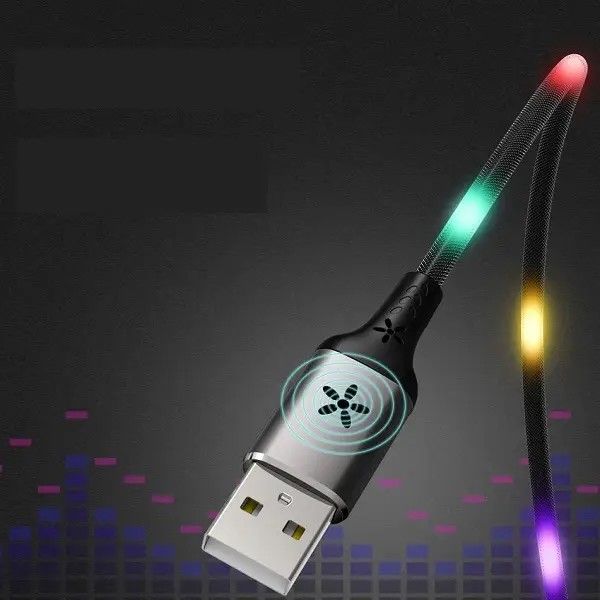 Кабель Remax RC-133i EL Luminous (Sound-Activated) USB - Lightning (M/M), 1 м Black (6954851297567)