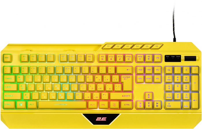 Клавіатура 2E Gaming KG315 RGB USB Yellow Ukr (2E-KG315UYW)