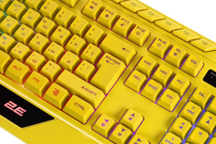 Клавіатура 2E Gaming KG315 RGB USB Yellow Ukr (2E-KG315UYW)