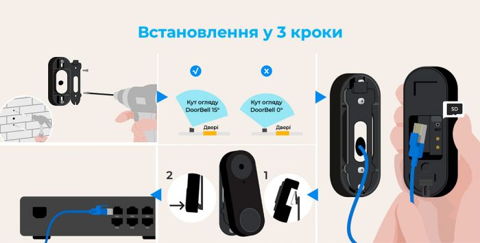 Відеодзвінок Reolink D340W (Video Doorbell WiFi)