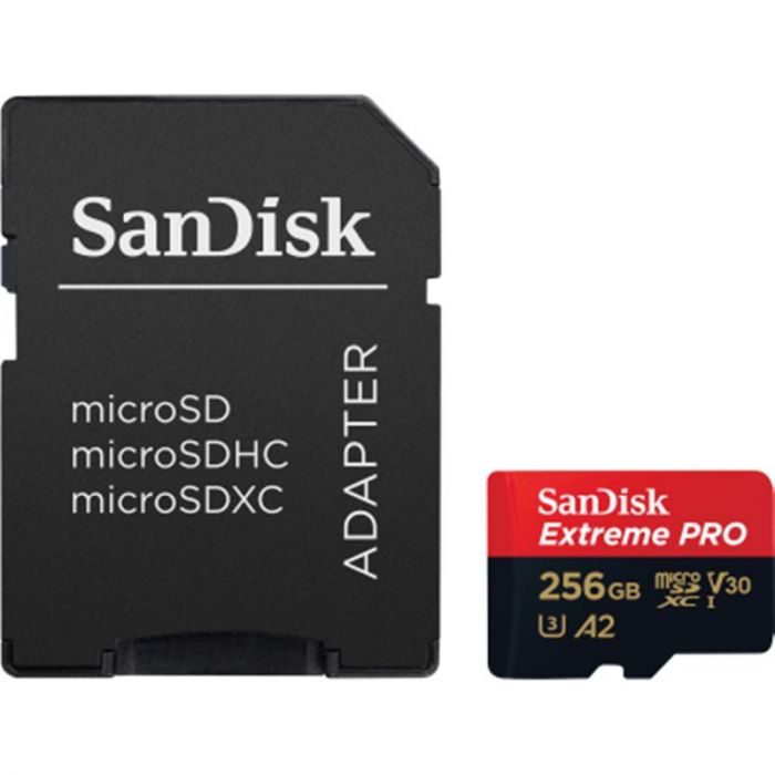 Карта пам`ятi MicroSDXC 256GB UHS-I U3 R200/W140MB/s SanDisk Extreme Pro V30 + SD-адаптер (SDSQXCD-256G-GN6MA)