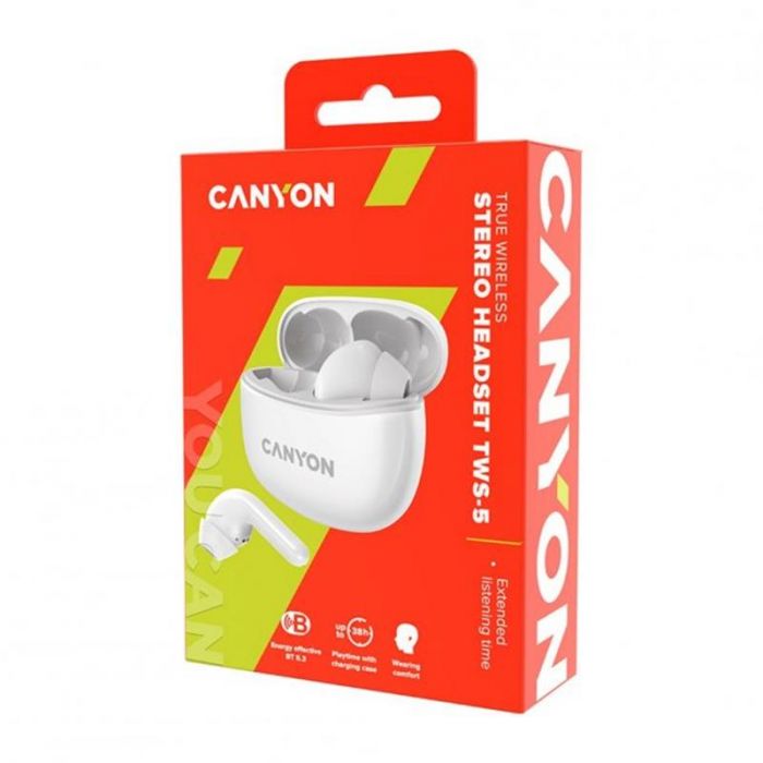 Bluetooth-гарнітура Canyon TWS-5 White (CNS-TWS5W)