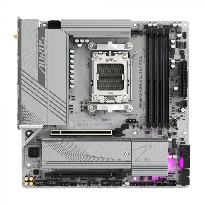 Материнська плата Gigabyte B650M Aorus Elite AX Ice Socket AM5