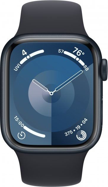 Смарт-годинник Apple Watch Series 9 GPS 41mm Midnight Aluminium Case with Midnight Sport Band - S/M (MR8W3QP/A)