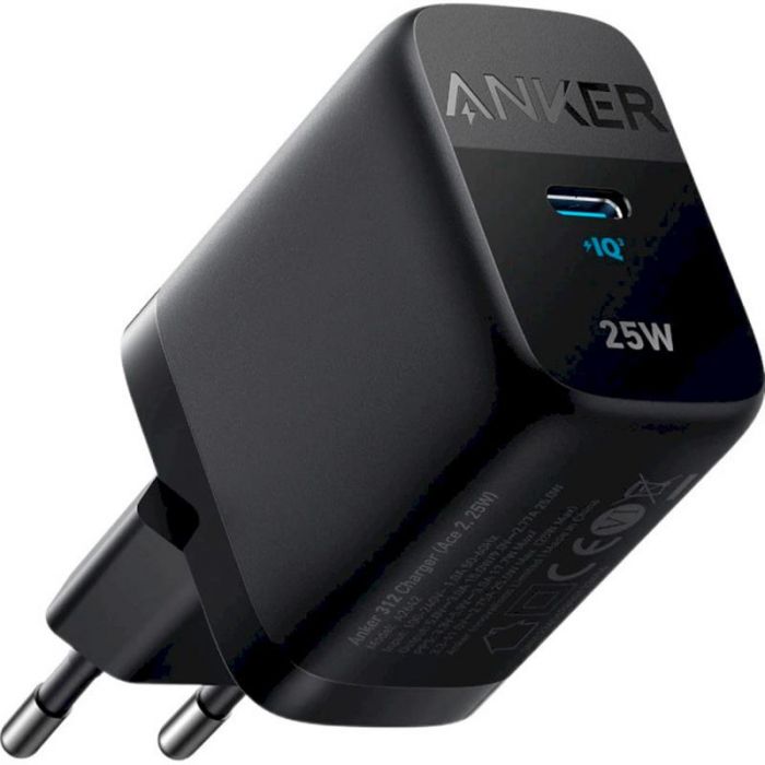 Мережевий зарядний пристрій Anker PowerPort 312 Black, 25 W USB Type-C (A2642G11)