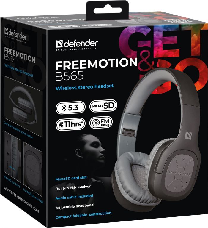 Bluetooth-гарнітура Defender FreeMotion B565 Black (63565)