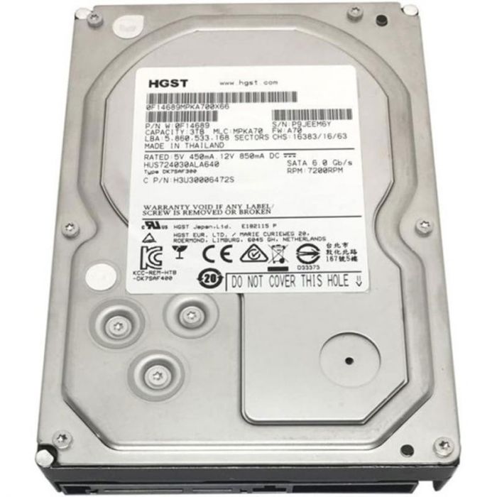 Накопичувач HDD SATA 3.0TB Hitachi Ultrastar 7K4000 7200rpm 64MB (HUS724030ALA640) Refurbished