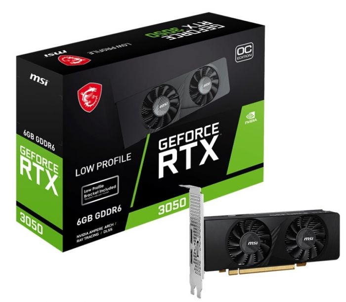 Відеокарта GF RTX 3050 6GB GDDR6 Low Profile OC MSI (GeForce RTX 3050 LP 6G OC)