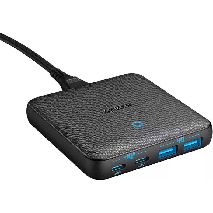 Мережевий зарядний пристрій Anker PowerPort 543 Atom III Slim Black, 45W USB Type-C + 20 W USB (A2046G12)